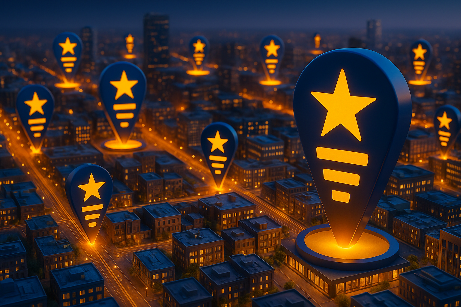 3D Logo on city shops